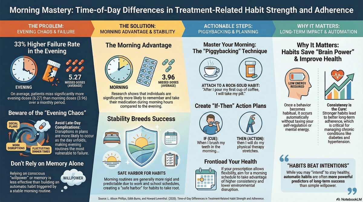 Why Your Morning Routine is Your Secret Weapon: Insights from "Time-of-Day Differences in Treatment-Related Habit Strength and Adherence"