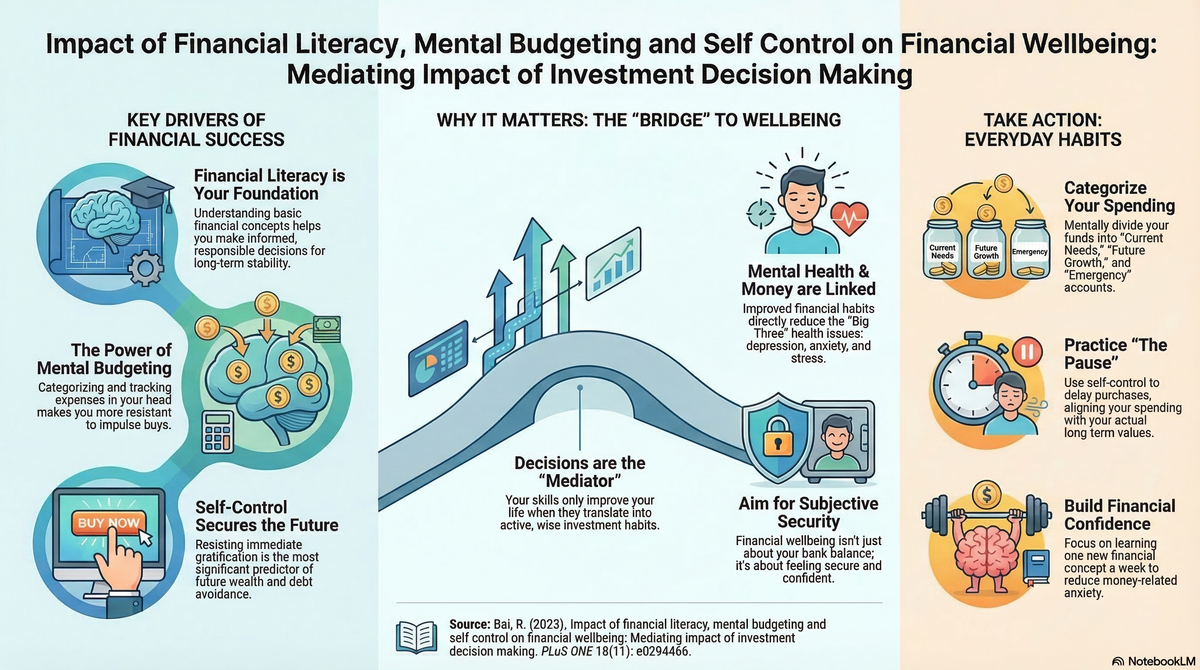Master Your Money, Master Your Mind: Understanding the "Impact of financial literacy, mental budgeting and self control on financial wellbeing: Mediating impact of investment decision making"