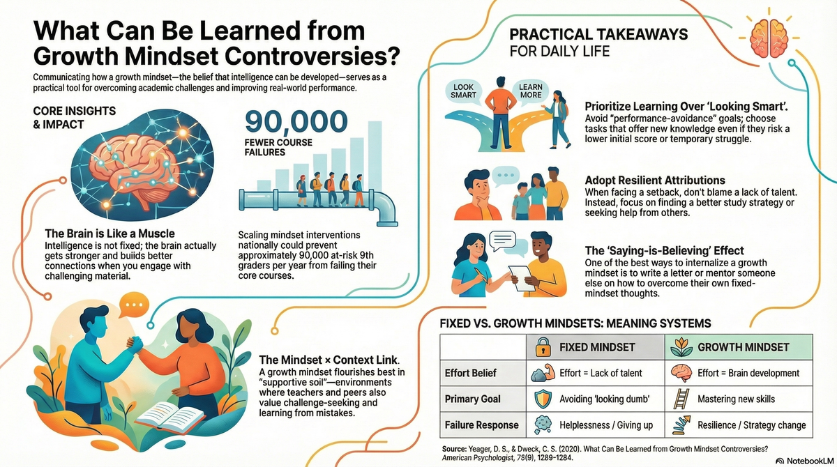 The Truth About Talent and Effort: What "What Can Be Learned from Growth Mindset Controversies?" Teaches Us About Overcoming Setbacks