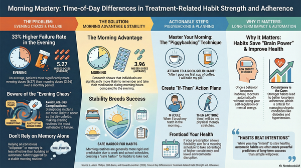 Why Your Morning Routine is Your Secret Weapon: Insights from "Time-of-Day Differences in Treatment-Related Habit Strength and Adherence"
