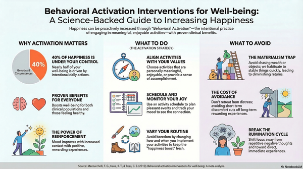 Stop Waiting for Happiness: What "Behavioral activation interventions for well-being: A meta-analysis" Teaches Us About Creating Joy
